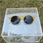 Óculos de Sol Redondo Bicolor Amarelo Nova Iorque Polarizado UV400