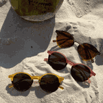 Óculos de Sol Redondo Bicolor Amarelo Nova Iorque Polarizado UV400