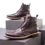 Bota Coturno Casual Brogue Faway Berkley Café