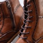 Bota Coturno Casual Brogue Faway Berkley Conhaque