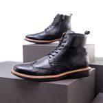 Bota Coturno Casual Brogue Faway Berkley Preto