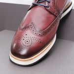 Sapato Casual Derby Brogue Durhan Bordo