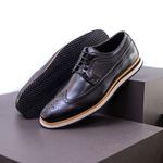 Sapato Casual Derby Brogue Durhan Preto