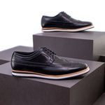 Sapato Casual Derby Brogue Durhan Preto