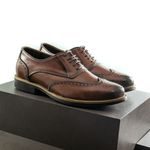 Sapato Casual Masculino Oxford Brogue Mood Transit Café