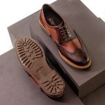 Sapato Casual Masculino Oxford Brogue Mood Transit Café-Whisky