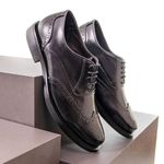 Sapato Casual Masculino Oxford Brogue Mood Transit Preto