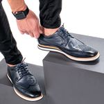 Sapato Casual Derby Brogue Durhan Marinho