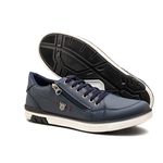 Sapatenis Masculino Franshoes Calce Facil Azul 189