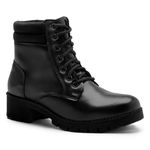 Coturno Franshoes Feminino Alice com Atacador e Solado Tratorado Preto