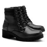 Coturno Franshoes Feminino Alice com Atacador e Solado Tratorado Preto