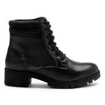 Coturno Franshoes Feminino Alice com Atacador e Solado Tratorado Preto