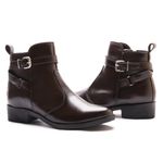 Bota Feminina Franshoes Melissa com Ziper e Fivelas Café