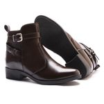 Bota Feminina Franshoes Melissa com Ziper e Fivelas Café