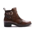 Bota Feminina Franshoes Melissa com Ziper e Fivelas Capuccino