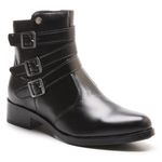 Bota Feminina Franshoes Melissa Cano Curto Três Fivelas Preto 