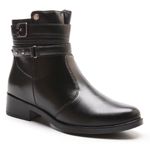 Bota Feminina Franshoes Melissa Cano Curto com Detalhes Metálicos Preto