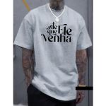 Camiseta Masculina Franshoes Casual 100% Algodão Até Que Ele Venha Cinza Manga Curta