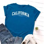 T- Shirt Feminina Franshoes 100% Algodão California Azul