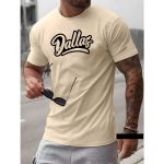 Camiseta Masculina Franshoes Casual 100% Algodão Dallas Creme Manga Curta
