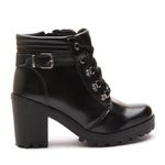 Coturno Franshoes Feminino Valentina Com Fechamento Lateral e Atacador - Preto