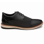 Sapato Derby Style com Perfurações - Preto