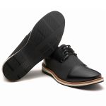 Sapato Derby Style com Perfurações - Preto