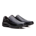 Sapato Social Masculino em Elástico e Bridão Lateral Gentle - Preto