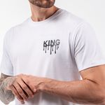 Camiseta Masculina Franshoes Casual 100% Algodão Gota Branco Manga Curta
