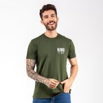 Camiseta Masculina Franshoes Casual 100% Algodão Gota Verde Manga Curta