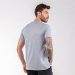 Camiseta Masculina Franshoes Casual 100% Algodão Brooklyn Cinza Manga Curta