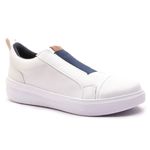  Sapatênis Masculino Franshoes Full Branco e Azul com Elástico