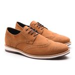 Sapatênis Casual Masculino Franshoes Platium Camurça Caramelo