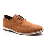 Sapatênis Casual Masculino Franshoes Platium Camurça Caramelo