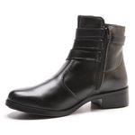 Bota Feminina Franshoes Melissa Cano Curto Três Fivelas Preto 