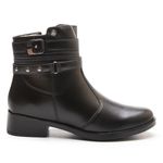 Bota Feminina Franshoes Melissa Cano Curto com Detalhes Metálicos Preto