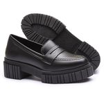 Mocassim Franshoes Feminino Tratorado Preto