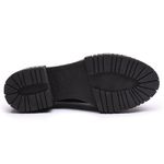 Mocassim Franshoes Feminino Tratorado Preto com Metal Prata