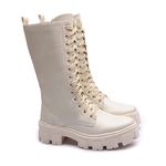 Bota Franshoes Montaria Feminino com Atacador Off White