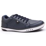 Sapatenis Casual Masculino Calce Facil Franshoes Com Perfuros Marinho