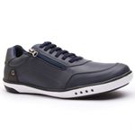 Sapatenis Casual Masculino Calce Facil Franshoes Com Ziper Marinho