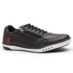 Sapatenis Casual Masculino Calce Facil Franshoes Com Ziper Preto