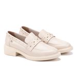 Mocassim Zara em couro Off White/Marfim