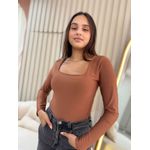 BODY SUPLEX DECOTE QUADRADO MARROM