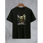 Camiseta Preta Anime Attack On Titan Divisão De Reconhecimento