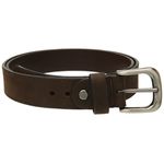 Cinto casual feminino em couro nobuck na cor marrom com fivela grafite escovada 