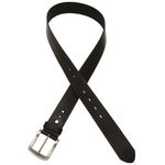 Cinto casual masculino em Couro na cor preto com fivela prata velha 