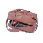 Mala para viagem confeccionada em couro Ref. ML-7800 cor marrom 