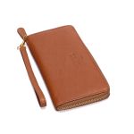 Carteira feminina em couro legitimo Eleah na cor caramelo 