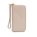 Carteira feminina em couro legitimo Eleah na cor marfim